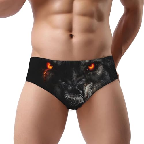 Men's Briefs Halloween Werewolf Fierce Wolf Triangle Underwear print Novelty Briefs
