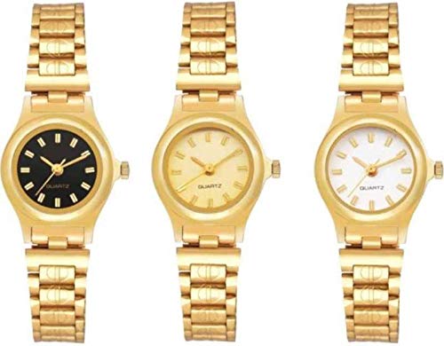 sba prime Analogue Round Watch for Women & Girls Pack 3 - (Black,Gold,White) (B0859HPPTJ) Amazon Price History, Amazon Price Tracker
