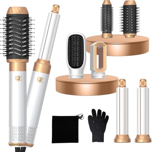 Pro Airbrush Hairstyler MogaWave 6 in 1 Air styler Multi Haarstyler mit 1000W Haartrockner Rundbürstenföhn Warmluftbürst...