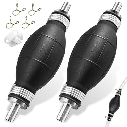 GZcaiyun 2 pompe a mano da 8 mm, pompa a benzina, pompa a mano per diesel, benzina, olio, acqua, con fascette in plastica, 4 morsetti