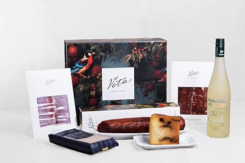 Plan de Viernes – Pack Gourmet con Jamón Ibérico, Lomo Ibérico, Queso Curado con Ajo Negro, Pan Crujiente y Vino Barbadillo – Ideal para Regalar o Disfrutar en Casa