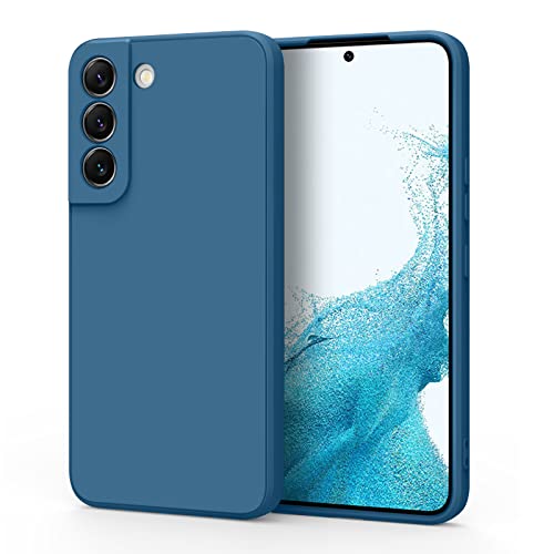 AK Funda para Samsung Galaxy S22 5G,Funda de Liquida Silicona con Forro de Microfibra Suave para Samsung Galaxy S22 5G (Azul Marino)