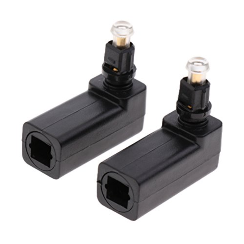 gazechimp 2pcs Female To Optical 3.5mm Mini-Plug Ângulo Direito Adaptador De 90 Graus