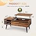 WLIVE Lift Top Coffee Table for Living Room,Small Coffee Table with Storage, Adjustable Shelf and Storage Compartment, Mid Century Modern Living Room Table, Wood, Rustic Brown