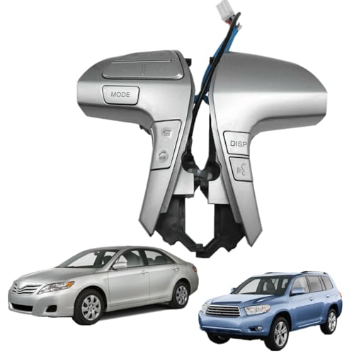 Steering Wheel Cruise Volume Control Compatible with Toyota Camry 2006-2011 Highlander Corolla Hilux 84250-06160 Silver Tone Audio Switch Button