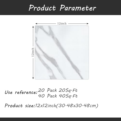 Yukaspc U5015-20 Marble Peel And Stick Floor Tiles Marble Look 12 Inchx12 Inch Waterproof And Self Adhesive Vinyl Tiles thumb #4