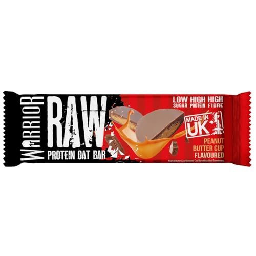 Warrior Raw Proteinriegel 12 x 75 g – Erdnussbutterpraline 12 Riegel, ballaststoffreich, mit Protein & Hafer… – Ansicht 2