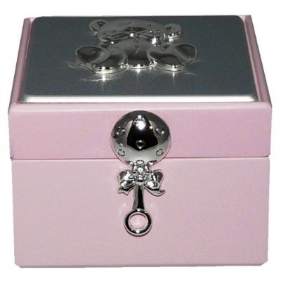 Baby Girl Pink Wooden Keepsake Box Christening Gift