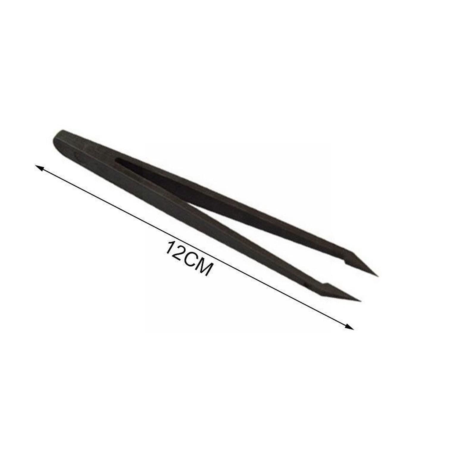 JINGYAN Pęsety Anti-static Curved Straight Black Tweezer Nail Art Beads Nipper Picking Eyelash Clip Sequins Rhinestones Tool