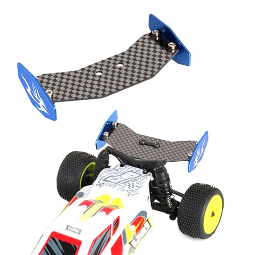 XinGeeek RC Rear Wing Carbon Fiber RC Tail Wing for Losi 1/24 Micro-B 2WD Buggy RC Car Upgrade Parts (Blue)