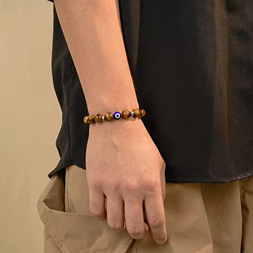 Evil Eye Bracelet For Men Natural Stone Bracelet Protection Good Luck Amulet For Boy #TOP5