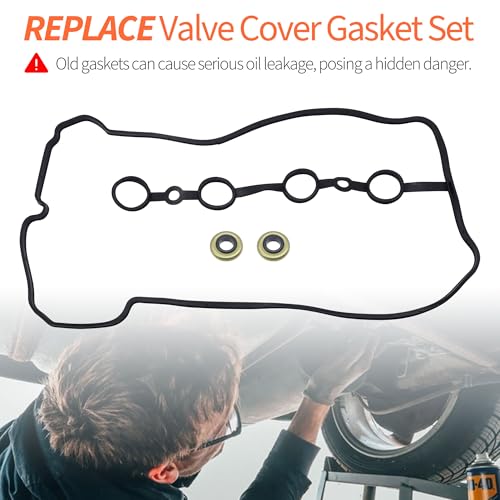 Image of HiSport Valve Cover Gasket Set - Compatible with Scion 2004-2006 xA 2004-2006 xB Compatible with Toyota 2000-2005 Echo 2001-2009 Prius 2012-2019 Prius C 2006-2019 Yaris 1.5L - Replace VS50624R