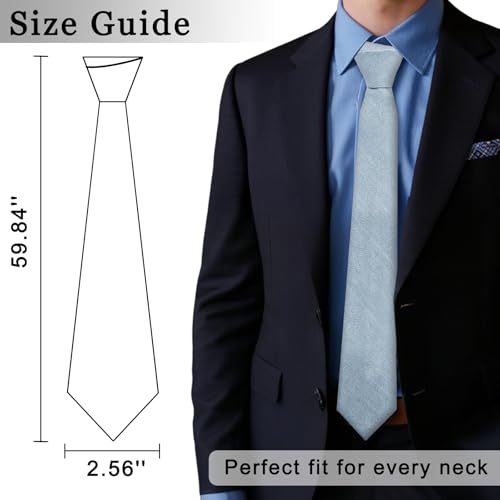 Image of Cotton Ties for Men Solid Color Skinny Tie Mens Necktie for Wedding Graduation Formal Dinner