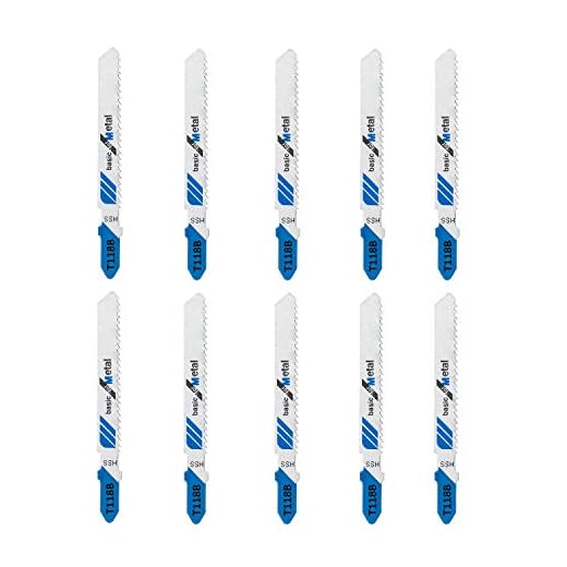 TAROSE 10-Piece T118B 3 Inch 12 TPI Assorted T-Shank Jig Saw Blades Set for Cutting Metal