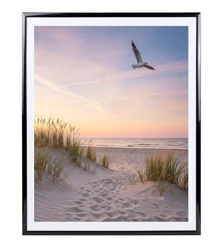 IDEAL TREND Bilderrahmen in Schwarz Fotorahmen aus Kunststoff Bilder Foto Posterrahmen Collage AC-6: Farbe: Schwarz | Format: 40x50