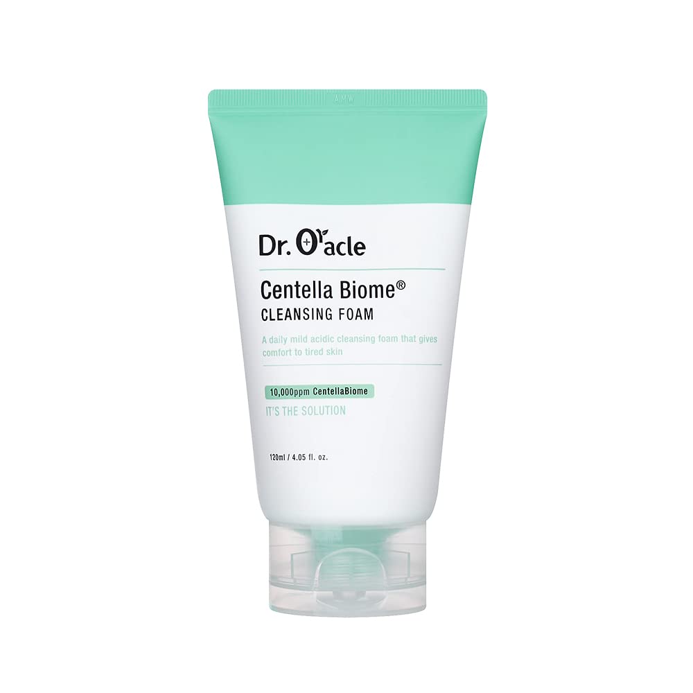 Dr.Oracle Centella Biome Cleansing Foam - Daily Facial Cleanser, Foaming Face wash for Sensitive, Acne-prone, Irritated Skin, 4.06 fl. oz/120ml, Dermatologist Tested, Korean Skincare