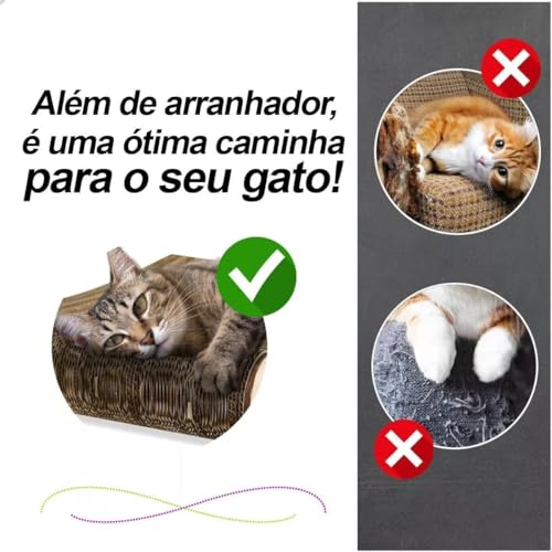 Arranhador Gatos Multiuso 3 Em 1 para Arranhar Dormir e Exercitar as Unhas