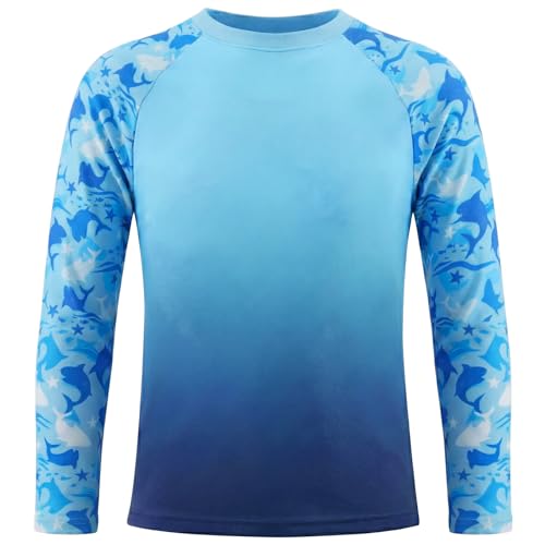 Image of Valcatch Kids UPF50+ Rash Vest Long Sleeve T Shirt, Blue Gradient, 4-5Y