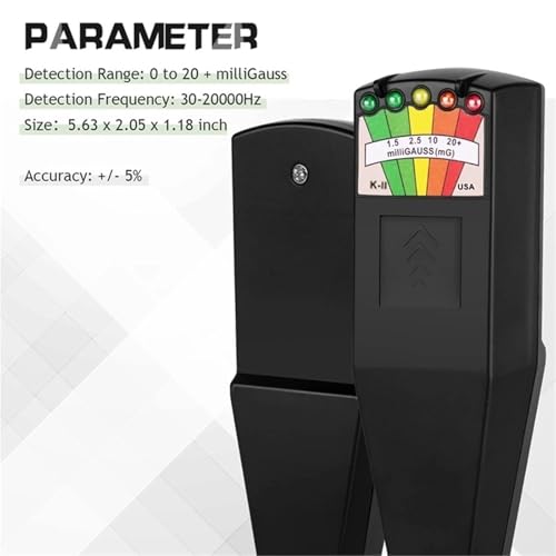 Detector de campos electromagnéticos EMF, medidor 5 LED Gauss miniatura 6