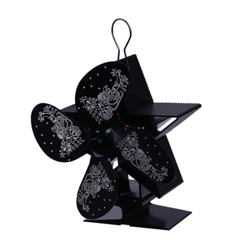 Cabilock 1Pc Xmas Fireplace Fan Heat Powered Silent Stove Fan Christmas Design Efficient Heat Circulation for Wood Gas Pellet Stoves Energy Saving