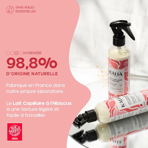 Kalia Nature - Lait Capillaire à l’Hibiscus 250 ml - Lait cheveux frisés - Hydrate, revitalise et fait briller - Soin quotidien cheveux frisés, crépus – vue 3