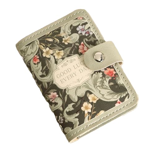 Business Card Case PU Large Capacity Women Wallets Money (Green)