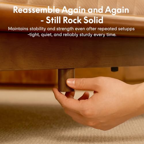 Image of FLEXISPOT Hako G1 Queen Solid Wood Platform Bed with Tool-Free Assembly