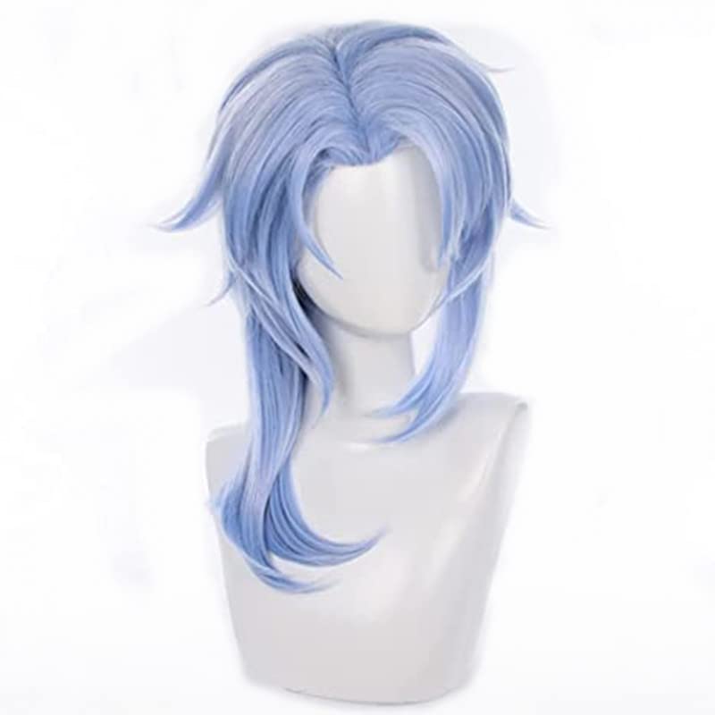 Miniatura 3 de Lucoacos Kamisato - Peluca Ayato color azul claro para anime Genshin impacto cosplay peluca de Halloween