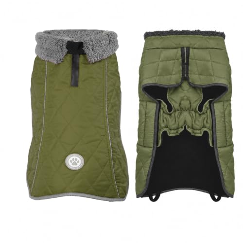Dog Winter Coat with Waterproof Zipper Harness Hole, Fleece Dog Jacket | Easy hook & loop closure, chest coverage, rear leg fixing strap, reflective trim, Chihuahua, snowy rainy hiking