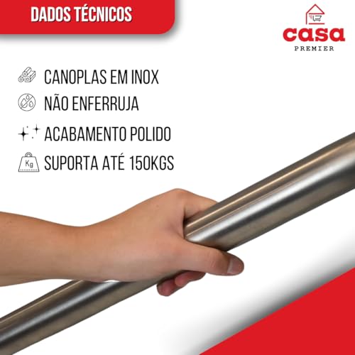 Kit 2 Barras de Apoio de 30cm Alça Suporte Deficiente Idoso Banheiro