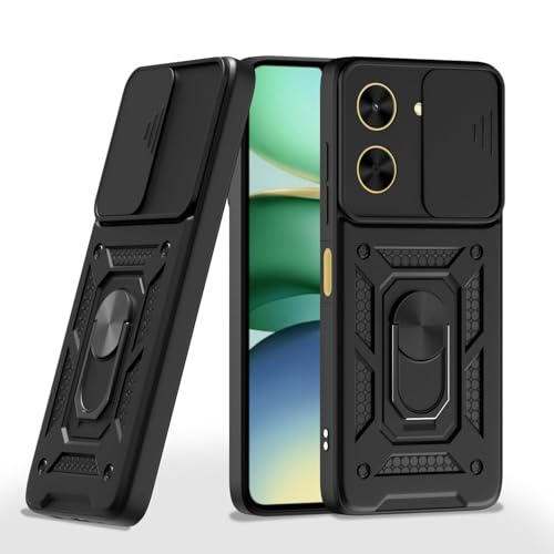Image of AIBEX Back Cover for Redmi A5 / Poco C71 | D10 Tough Armor Case | Sliding Camera Shield | 360 Protection | Kickstand Ring Holder | Military-Grade Shockproof Bumper Case
