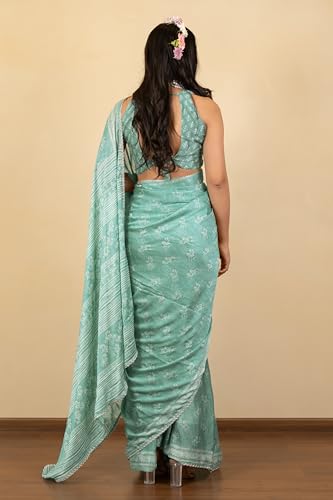 Image of MIRCHI FASHION Women Saree Leheriya Print Chiffon | Lightweight Traditional Sari for Farewell and Wedding Ceremonies with Unstitched Blouse Piece