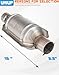 UMIUP 2.5'' Inlet/Outlet Catalytic Converter Universal High Flow Front Catalytic Converter Direct Fit Cat Converter with Heat Shield & O2 Port Catalytic Convert (EPA Compliant)