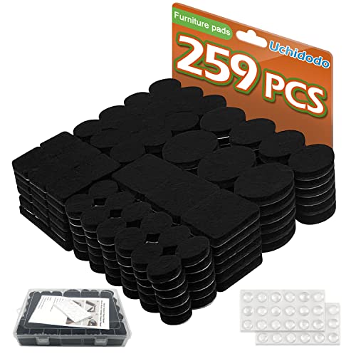 Patins pour Meubles, 259pcs Patin Feutre, Patin Chaise Auto-Adhésifs Pas de Bruit Ni de Rayures