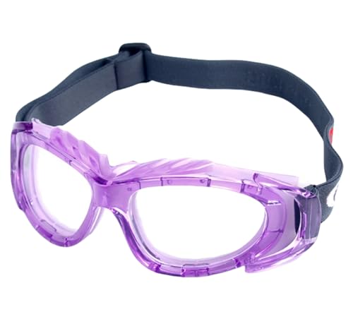 SUOGTS Anteojos de baloncesto para regate, antivaho, fútbol, deportes, gafas protectoras de seguridad para adultos (púrpura), talla L