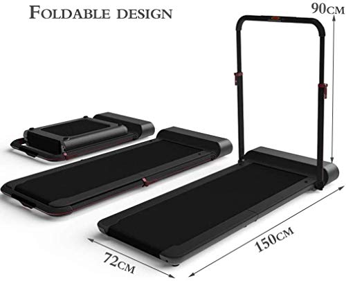 User Walking on Folding Treadmill with Tablet