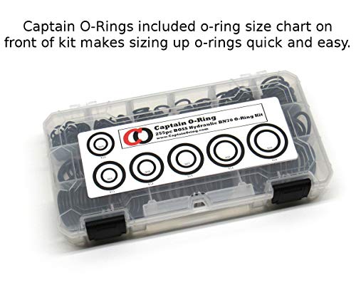 Captain O-Ring - Orb Boss Hydraulic Sae 900 O-Ring Seal Kit (Buna-N 70-255 Piece Kit) #TOP2