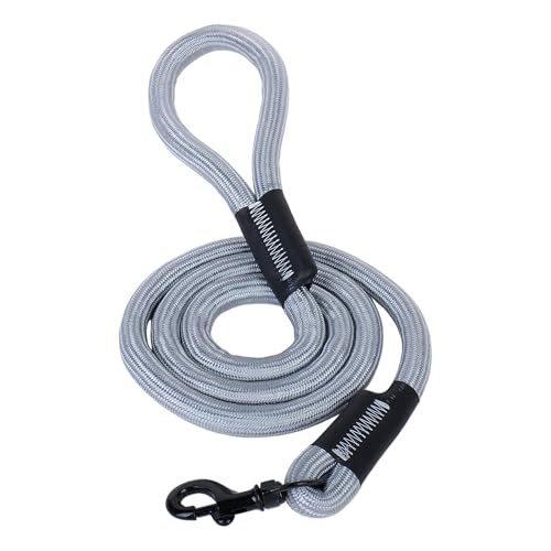 Image of Furry Castle Nylon Rope Leash for Dogs with 360 Degree Rotation for Medium and Large Dogs - White Colour in Small Size