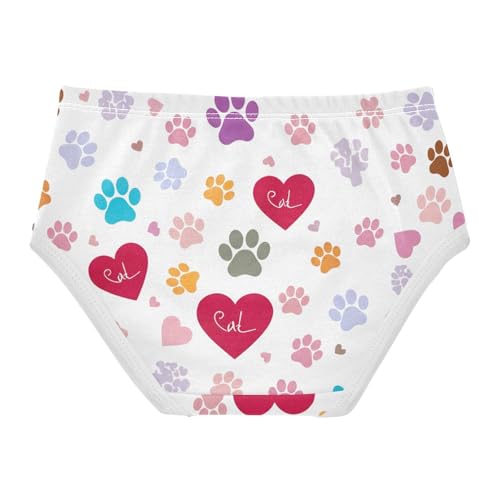 Fun Print Girls Underwear Toddler 2t Cotton Cute Panties Girl Cute Dog Paw Heart White Briefs Undies Kids2