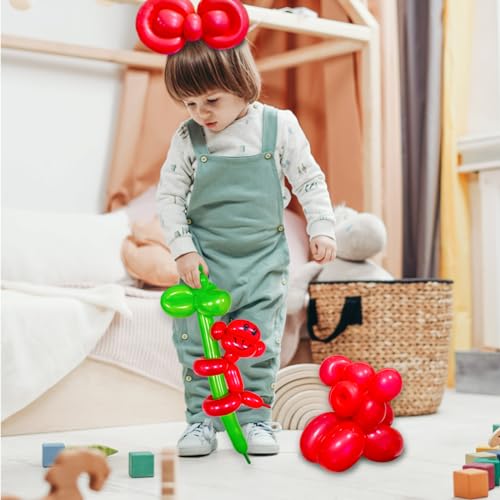 Image of 100Pcs Red 260 Balloons, Long Balloon for Tying Balloon Arch, Long Skinny Balloons for Twisting Ballons Animal balloons Birthday Party Wedding Festival Decorations