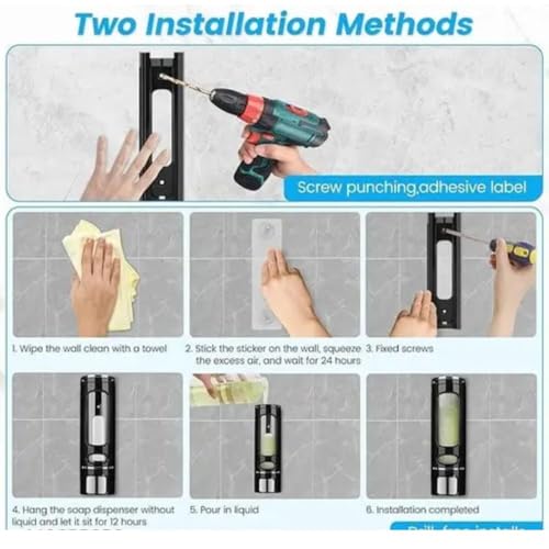 Image of ABS Wall Mounted Soap Shampoo Conditioner Handwash Gel Liquid Soap Sanitizer Dispenser for Bathroom Basin Kitchen Sinks (400 Ml, White)