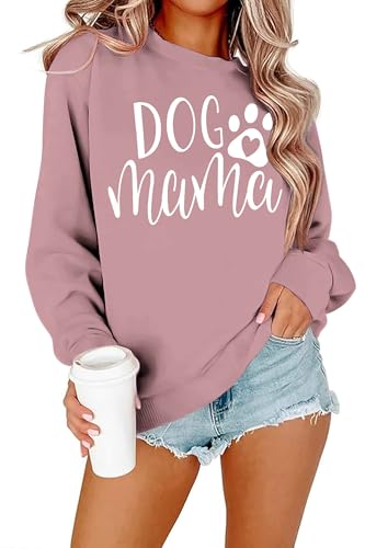 Dog Mama Graphic Sweatshirt Peach