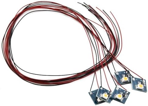 TreasureCave 5pcs 12V Pre-Wired 3528 LEDs for Model Railway Building Interior Lighting, Compatible with OO HO Scale Diorama Scenery, Warm White and Cool White Miniature Building Lights(Warm Light) - 3