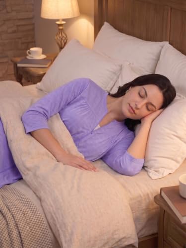 Image of Women's Post Surgery Robe with Drain Pockets Mastectomy Recovery Robe Front Zipper Hospital Gown Pajamas Gift