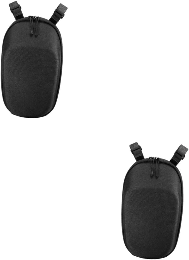 Zerodeko 2pcs Capacity Handlebar Storage Bag Versatile Bike Pouch for Electric Scooters and Bicycles for Essentials Like Phones Wallets and Tools Black