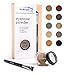 Mineral Eyebrow Powder by NuBeauti - Natural Brow Makeup Kit with Angled Contour Brush for Precision Sculpting to Color Eyebrows Precisely for Beautiful Perfect Professional Brows - (Medium Brown)
