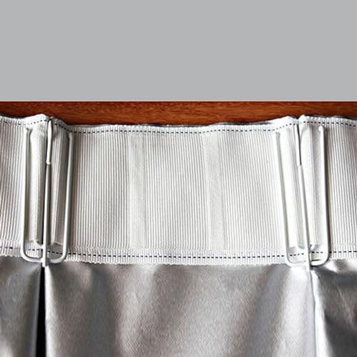 YURRO Cortina opaca plateada con forro de aislamiento térmico para ventana, forro de bloqueo de luz que reduce el ruido, para cortinas plisadas y con ojales (100 x 140 cm, color garza)