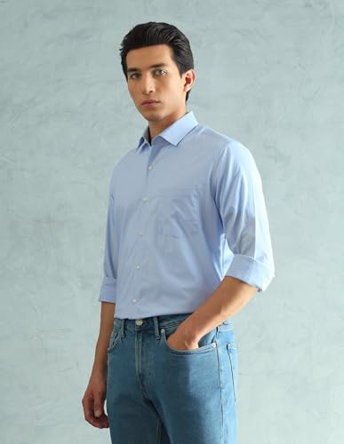 Image of Arrow Slim Fit Mens Formal Shirt - 100% Cotton, Breathable & Comfortable, Full Sleeves Shirts for Men