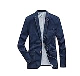 REHJJDFD Chaqueta de mezclilla para hombre, para exteriores, ajustada, color sólido, chaqueta de mezclilla para hombre, azul vaquero, 3XL