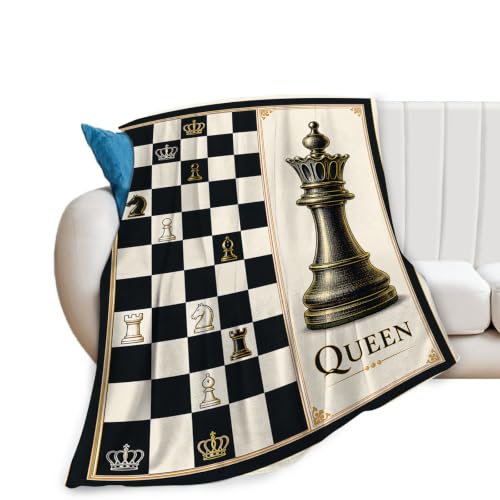 Nopenta Chess Blanket, Chess Lover Gifts Throw Blanket 60"X80"